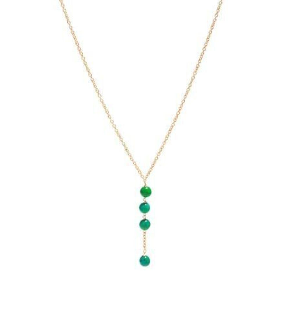 3017 Handmade Chrysocolla Lariat Necklace – Natural Communication Stone –